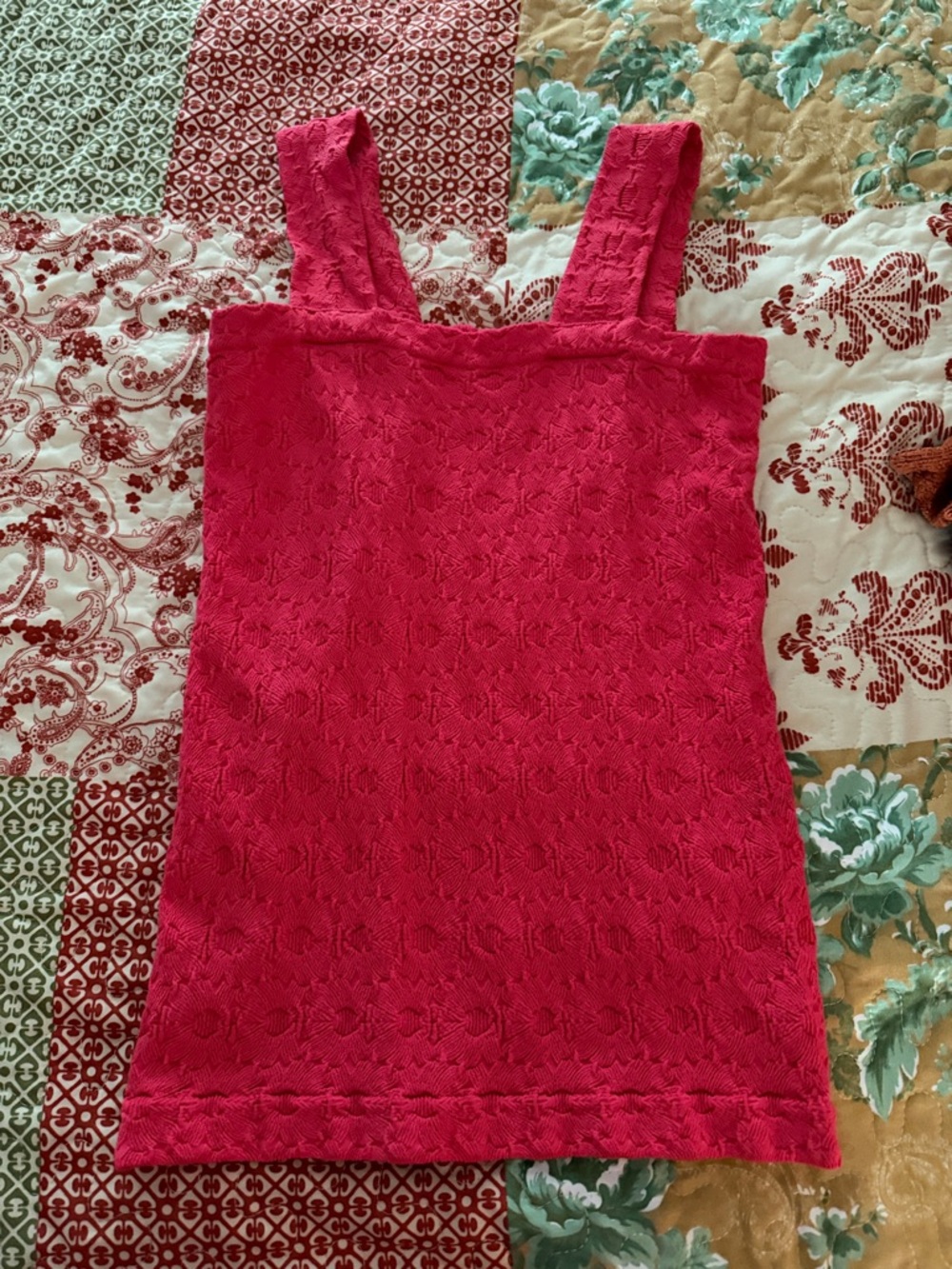 BKE Hot Pink Lace Tank Top